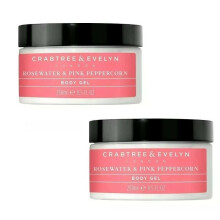 2x Crabtree & Evelyn Rosewater & Pink Peppercorn Moisturising Body Gel 250ml