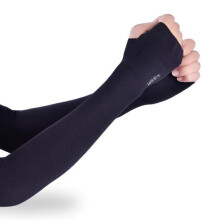 UV Protection Arm Sleeves Black Cooling Compression Fit Quick Dry Breathable for Outdoor Sports