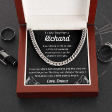 Voor mijn man, echtgenoot, vriend: roestvrijstalen Cubaanse schakelketting, romantisch verjaardagscadeau voor hem, het beste sieraad voor mannen, roma