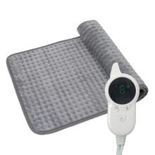Gray Heated Blanket, Mattress Warmer with Intelligent Controller Adjustable Temperature, Heating Pad, for Back Neck Shoulders Abdomen