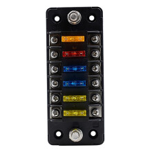 6 Way Fuse Block with Dual Cover, Durable Heat‑Resistant Design, Easy Fuse Replacement for Automotive Marine Use