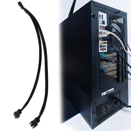 Flexible 3Pin PC Fan Splitters Cable 1 To 2-Black Under 5Pcs 3P 1