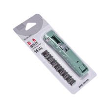 Manual Plastic Paper Clips Dispenser with 8 Metal-Bean Green
