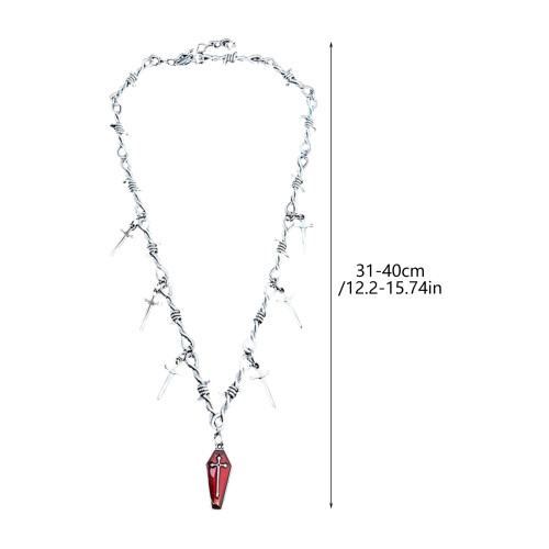 Unique Thorn Crucifix Pendant Chain Gothic Style Accessory For 2