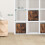 Caja de almacenaje de tela con aspecto de madera, pack de 6 4