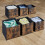 Caja de almacenaje de tela con aspecto de madera, pack de 6 8
