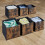 Caja de almacenaje de tela con aspecto de madera, pack de 6 3