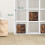 Caja de almacenaje de tela con aspecto de madera, pack de 6 5