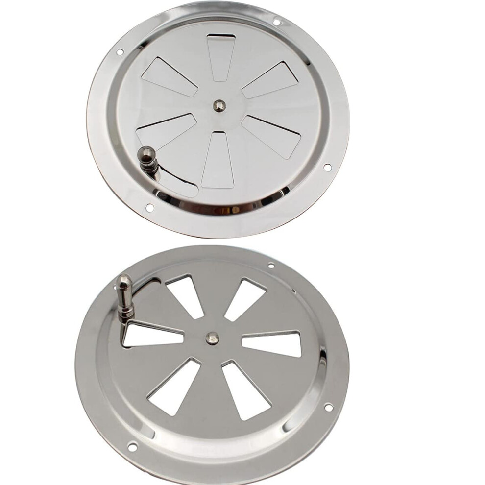 2 Pcs Stainless Steel Cabin Ventilation Plate Round Louver Vent Cover For Marine Boat Rv Caravan 9351714632607