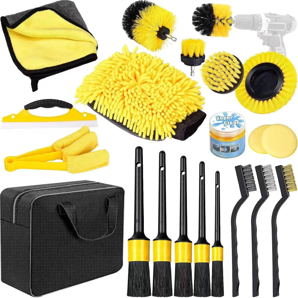 20Pcs Car Cleaning Kit For Kia Ev3 2025 AllâInâOne Detailing Tools With Brushes, Towels And Gel 9351714694544
