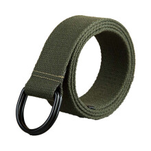 Double-loop Canvas Belt Men's and Women's Buckle Cloth Belt Half-ring Long Canvas Belt