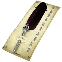 Vintage Calligraphy Dip Pen Set with Fine Steel Nibs, Quill Style Fountain Dip Pen Gift for Artists and Professionals