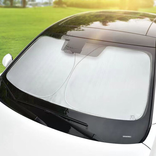 Windshield Visor, Car Visor Front Windshield, UV Visor, Titanium Silver Opaque, Size 145X80CM 1