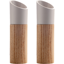 Pepper Grinder, Wood Salt and Pepper Grinder Set Adjustable Coarseness Pepper Mill Refillable Salt Mill