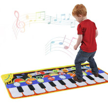Musikalische Klaviermatte mit 19 Tasten, Klaviertastatur-Spielmatte für Kinder zur musikalischen Früherziehung, Musikspielzeug, Musikmatte m