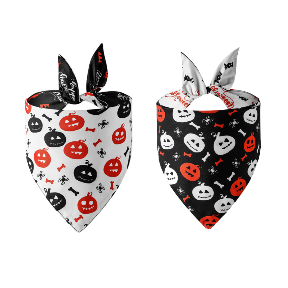 2 Pack Halloween Bandana Compatible With Dogs,Triangle Bibs Pet Scarf Compatible With 3564946399989