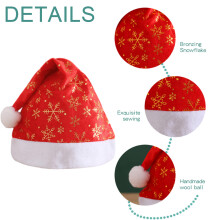 10 Pack Plush Santa Hat, Snow Christmas Hats Compatible with Women Men Classic Red Xmas Holiday Hats Compatible with Christmas Party Costume