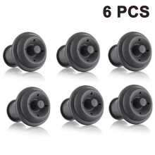 Vacu Vin Wine Saver Vacuum Stoppers - Set of 6, Multicolor, Compatible with