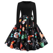 Vintage-Weihnachtskleid für Damen, Cocktailkleid, Festtagskostüm-Accessoires