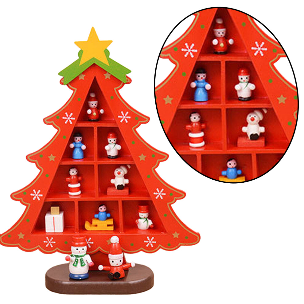 Tabletop Christmas Treeï¼Funny Desktop Wooden Christmas Tree Decor Christmas Toy 3564946401132