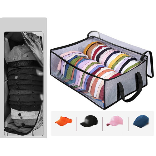 Hat Storage Compatible with Multi-functional Storage, Baseball Caps Organizer With Sturdy Handles And Visible Window, Foldable Design And Hi 1