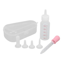 Safe and Durable Feeding Syringe Compatible with Pets, Portable Design Clear Scale Pet Feeding Bottle with Replacement Nipples Compatible wi