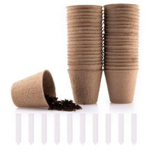Ghivece organice pentru răsaduri, ingrediente naturale cu aerare îmbunătățită, tăvi biodegradabile ecologice, dimensiune perfectă comp