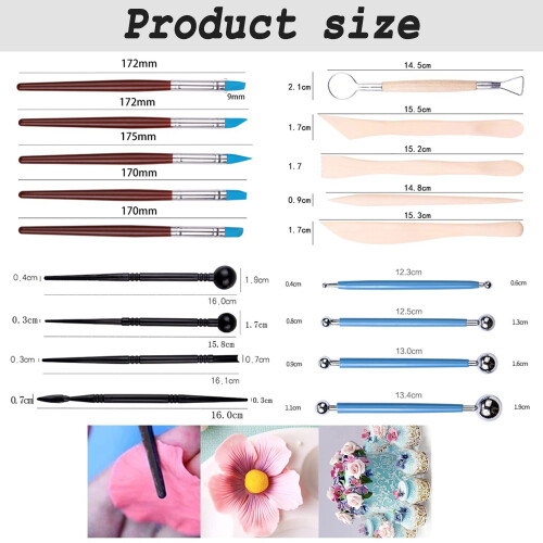 24pcs Clay Tools Modeling Clay Sculpting Tools Set Pottery Tools Dotting Tools Rock Painting Kit Compatible with Sculpture Pottery 1