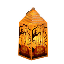 Halloween LED lámpás fény, kis retró stílusú lángmentes lámpás halloweeni dekorációs dísz