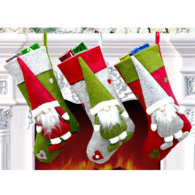 Santa stocking set of 3, Santa boots Compatible with filling 49 x 23cm, large Christmas stocking as a Christmas gift bag, Christmas decorati