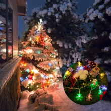 Christmas Snowflake Light 10 feet 20 LED Battery Operated Snowflakes String Lights Winter Fairy Lights Merry Christmas Decoration