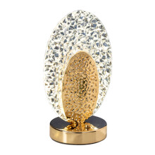Luminária de mesa de cristal sem fio, com controle de toque de 3 cores, bateria recarregável, ideal para mesas de cabeceira.