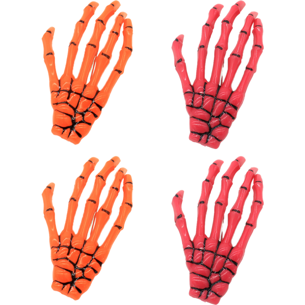 (4 Pcs) Halloween Hair Clip With Skeleton Hand Claw, Female Ha 3545974744163