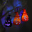 3 Pack Halloween LED Pumpkin Lights Portable with Witch's Hat 3