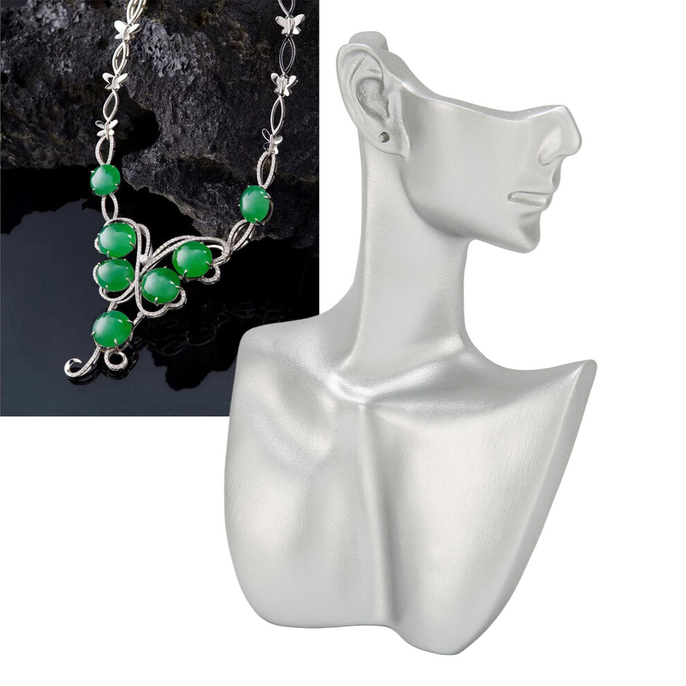 Jewelry Showcase Compatible With Elegant Boutique Supplies, Lightweight Design Resin Material Smooth Finish Necklace Bust Mannequin Ideal Co 3564946447215