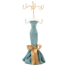 Jewelry Display Stand, Fashionable Home Decor Princess Dress Design Multipurpose Stand Compatible with Your Treasured Pieces (Peacock Blue)