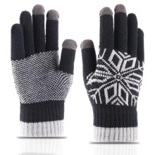 2 Pairs Warm Gloves Winter Touchscreen Gloves Womens Mittens Thick Knit Gloves Men