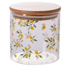 Multifunction Airtight Glass Canister Tea Storage Container with Bamboo Lid Food Storage Jar Tank Compatible with Tea, Coffee, Herb, Sugar,