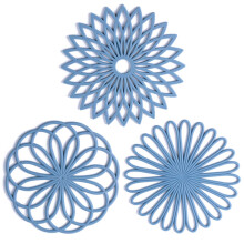 Set of 3 Silicone Mat-Hot Pot Holder Hot Pads Compatible with Table & Countertop-Trivet Compatible with Hot Dishes-Non-Slip & Heat Resistant