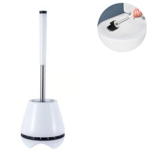 Scopa per WC elegante e raffinata, setole in silicone ultra flessibili, manico ergonomico compatibile con impugnatura, supporto ventilato co