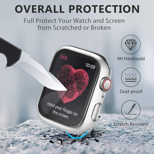 Case Compatible with Apple Watch Series 5/4 / Tempered Glass Protective 1