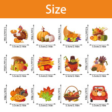 Cupcakeversieringen met pompoen- en esdoornmotief voor Thanksgiving, herfstthema kalkoen taartprikkers, herfsttaartdecoraties, geschikt voor