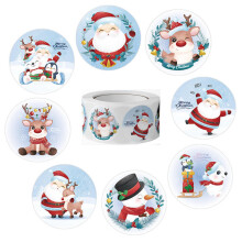 500 Pcs Christmas Greeting Cards and Stickers Set, Glossy Merry Christmas Labels for Gifts, Envelopes, Party Decor
