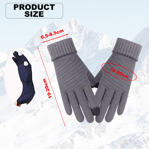 stk. vinterhandsker med touchskærm, strikkede handsker, elastisk manchet, vintervarme handsker 2
