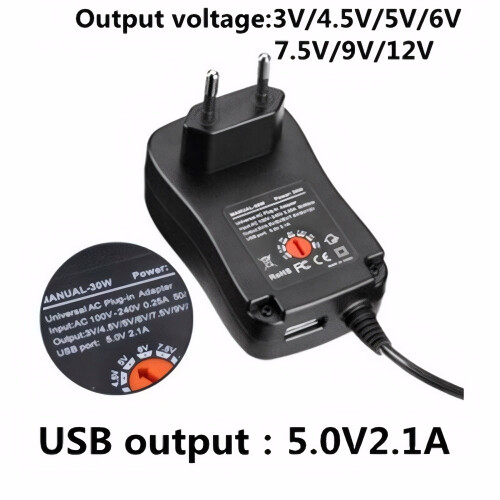 Προσαρμογέας AC/DC 3V-12V 2.1A Ρυθμιζόμενο τροφοδοτικό, προσαρμογέας φορτιστή γ 2