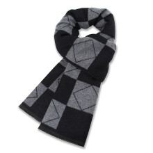 Plaid fringe scarf Soft long cotton scarf Compatible with men