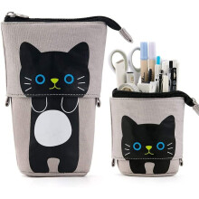 Estojo de lápis espaçoso e com suporte, design fofo de desenho animado em lona resistente e de alta qualidade, ideal para meninas, estudante