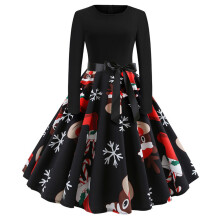 Vintage-Weihnachtskleid für Damen, Cocktailkleid, Festtagskostüm-Accessoires