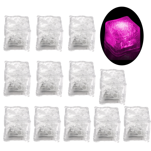 Light-Up LED Ice Cubes 12 Pack Compatible with Drinks and Events