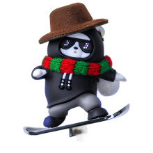 Car cartoon bear doll floating screen center console moving bear sliding car ornaments creative car decorations
